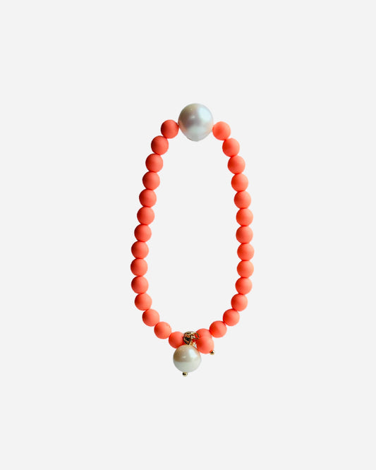 Lush lollipop peach crystal pearl bracelet