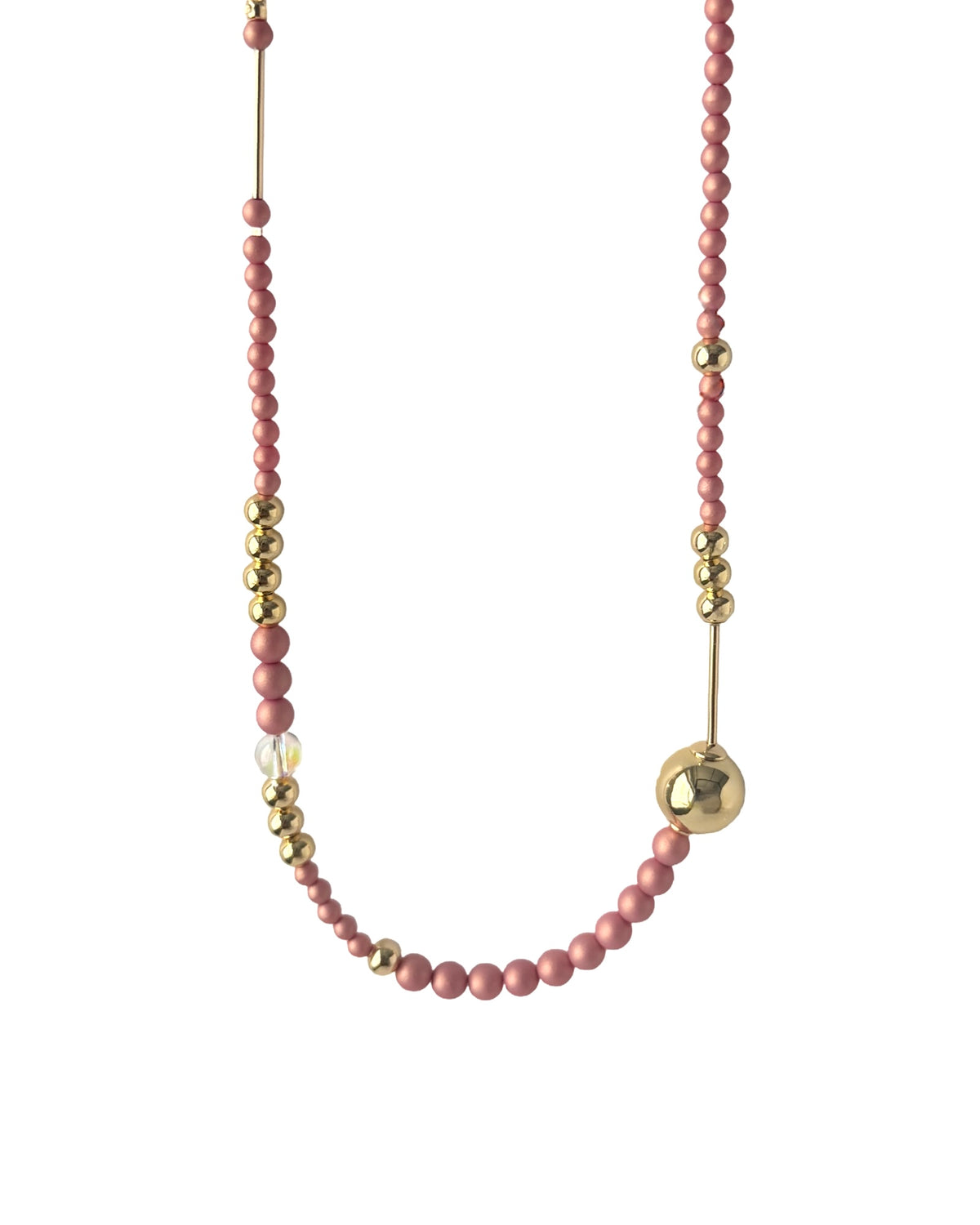 Fifi Trixie dusty rose crystal pearl and gold chocker