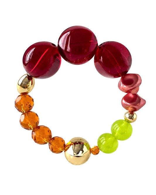 Tutti Vintage Ruby Red & Neon Bracelet