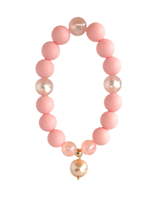 Crumpet Petal Pink Silicone & Lucite Crystal Bracelet