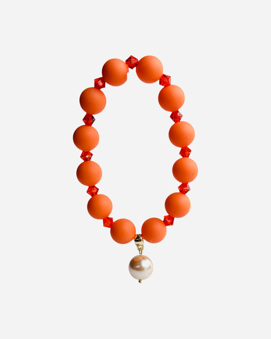 Bea nectarine bead + crystal bracelet
