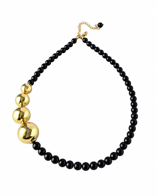 Bethany bubbles gold + black chocker