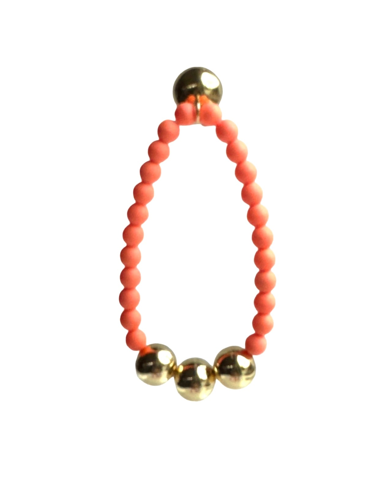 Betty boo peach crystal pearl gold beaded bracelet