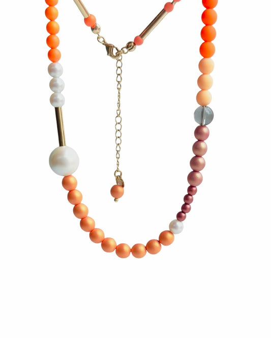 Rainbow Princess | Tangerine Crystal Pearl Choker