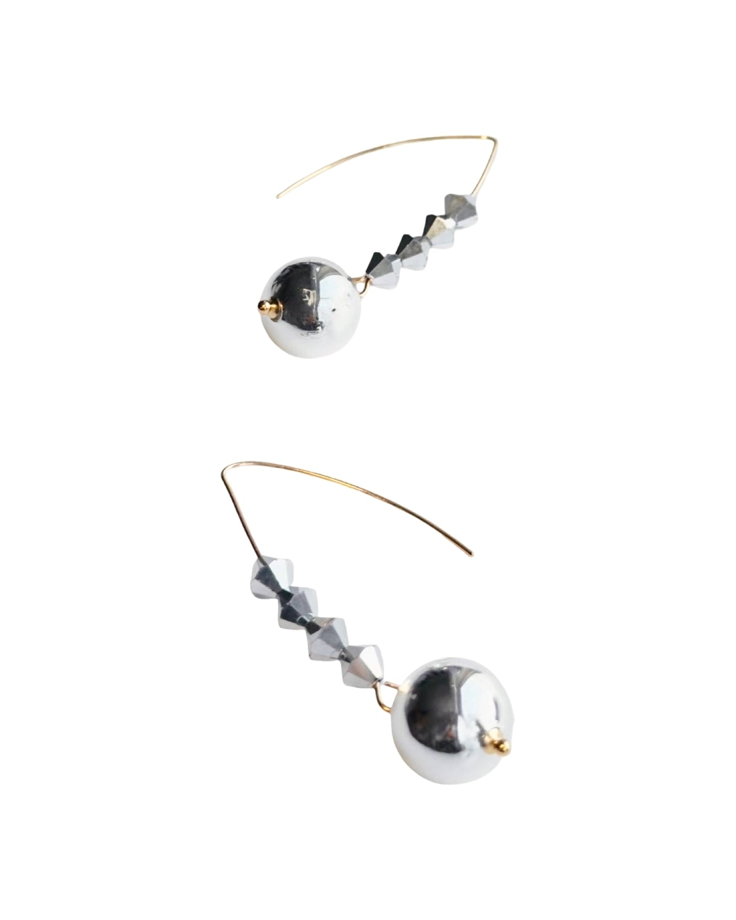 Greer silver crystal drop earrings