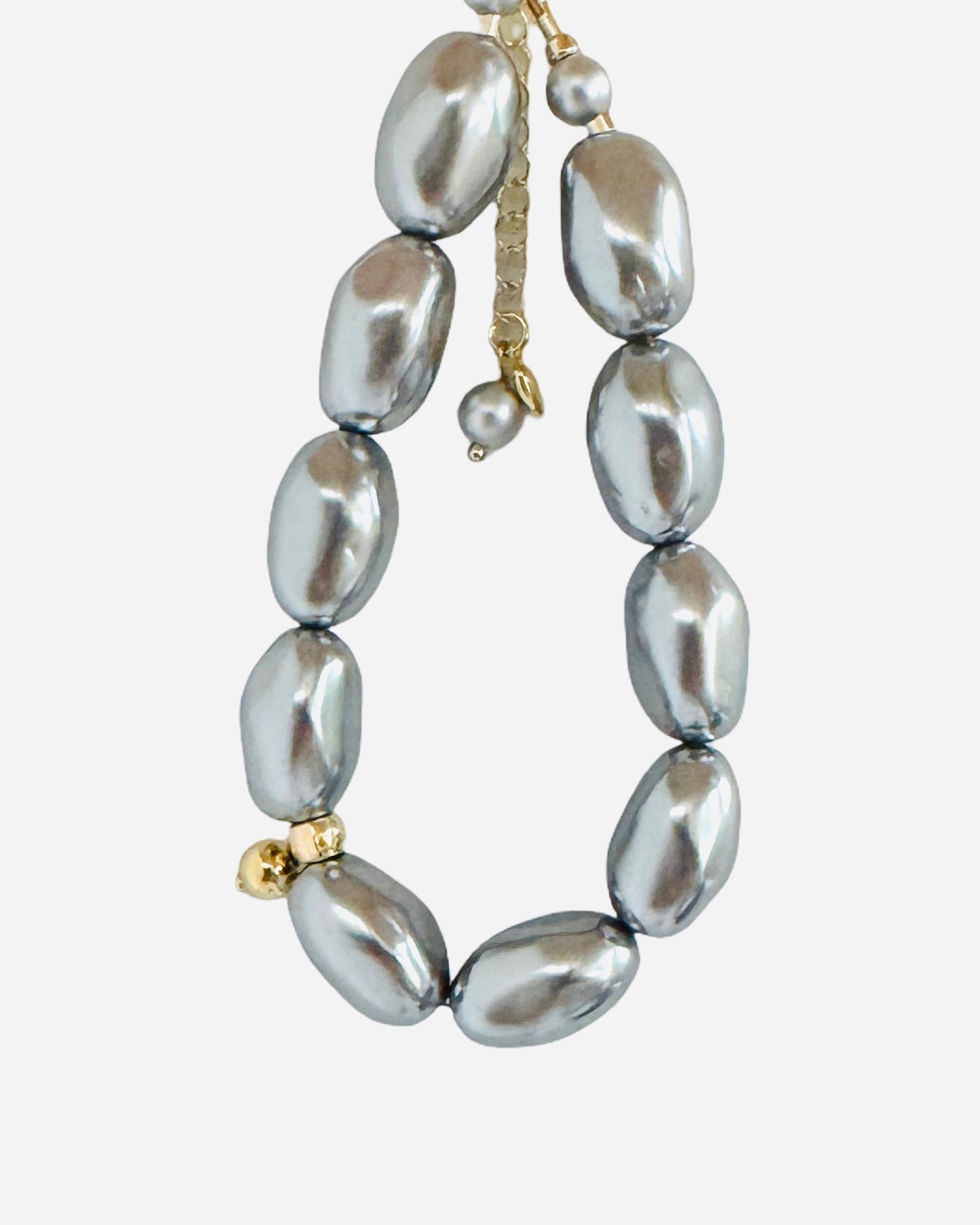 Alba limited edition lucite vintage Japanese pearl + gold charm anklet