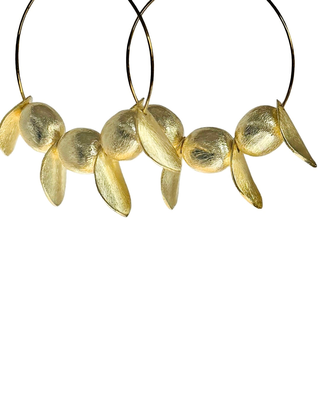 Lisabeth 24k soft gold plated beaded hoops