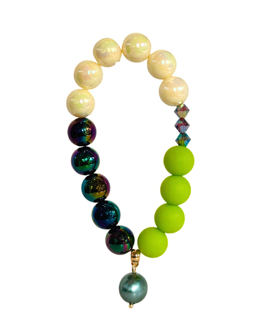 Pistachio, licorice + cream crush bracelet