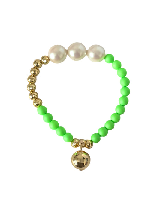 Babs butterfly kelly green crystal & gold bracelet