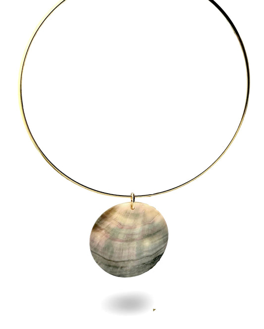 Caitlin Pearl + gold collar