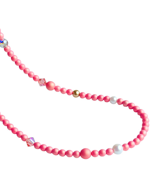 Sherbet Drop | Pink Crystal Pearl Choker