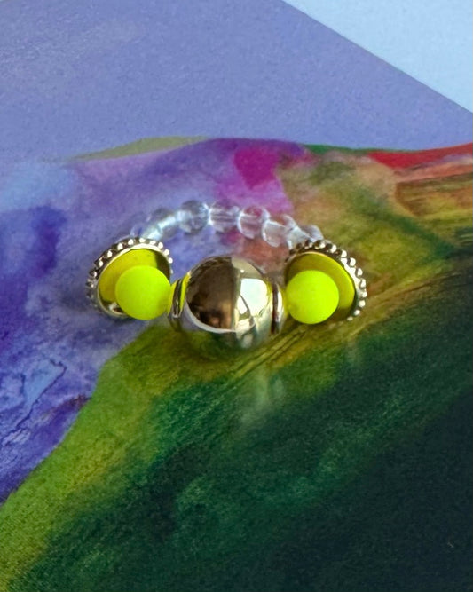 Popsie pie neon yellow gold ring