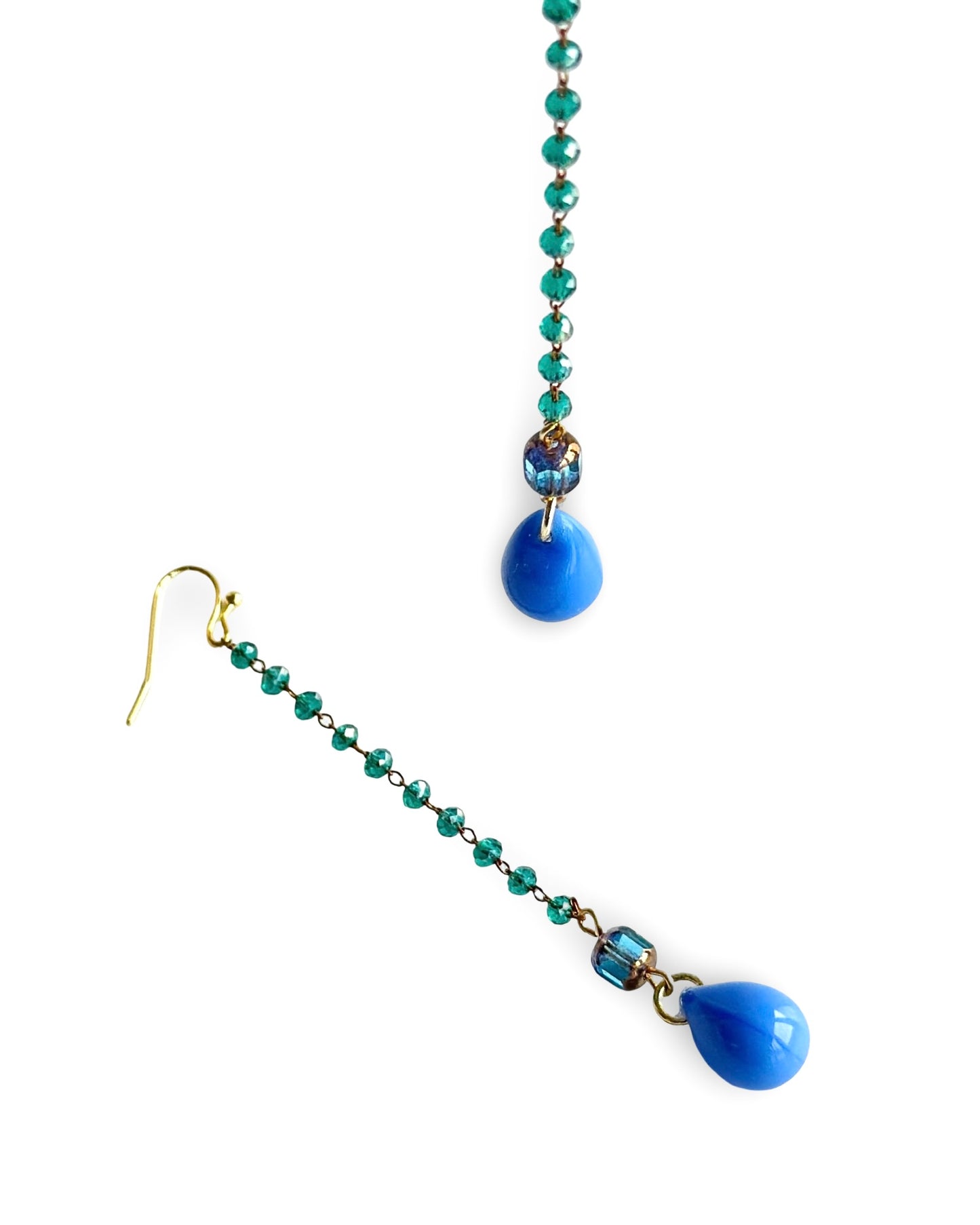 Rosie crystal drop earrings cornflower blue