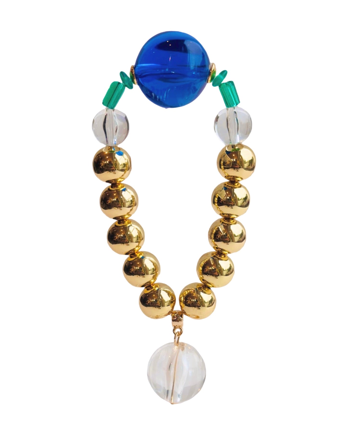 Lolita vintage sapphire crystal gold beaded bracelet