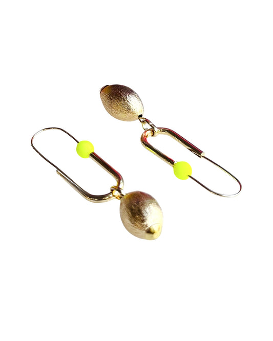 Pearlita pop neon yellow gold multi wear drop earrings