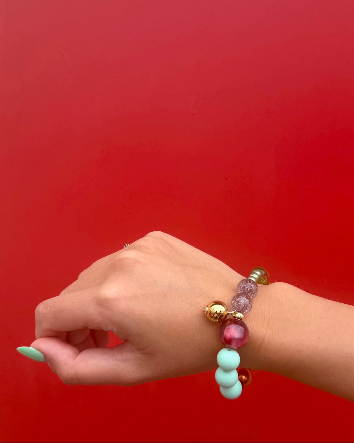MIMI LOVE LUXE MINT CRANBERRY BRACELET