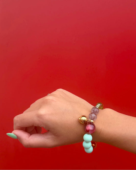 MIMI LOVE LUXE MINT CRANBERRY BRACELET