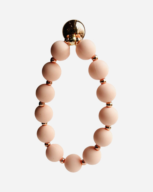 Beau softest pink + 14k rose gold charm bracelet