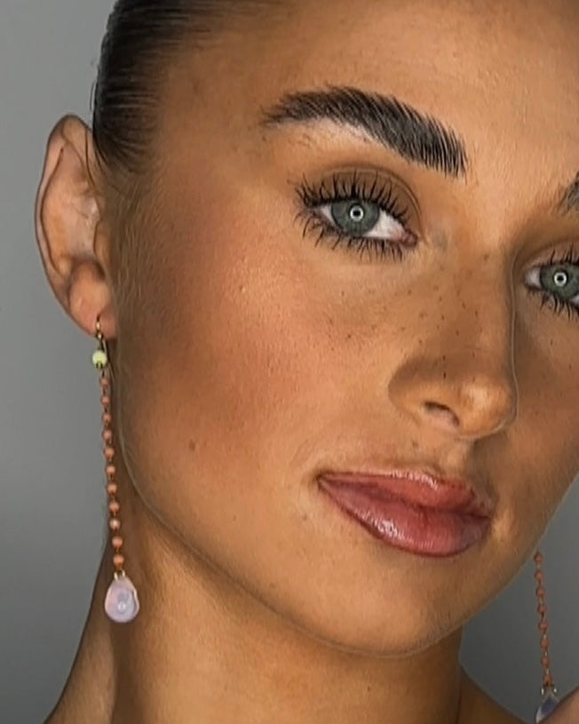 Rosie drop earrings in candy floss pink