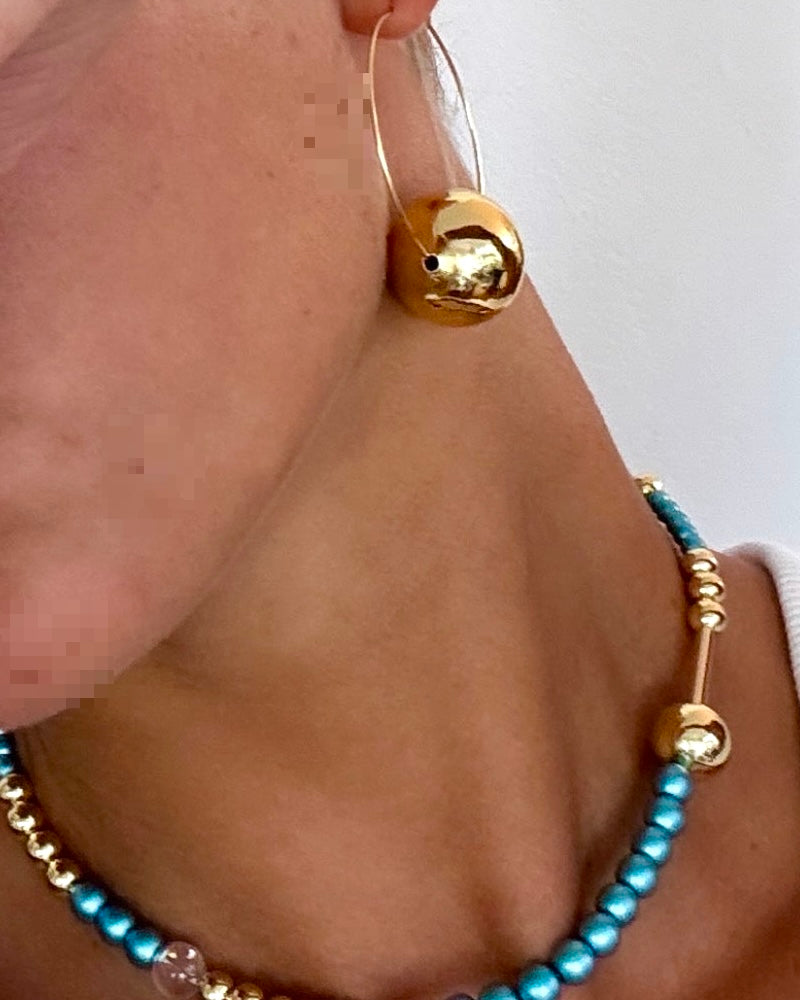 Laura Lee large gold ball hoops