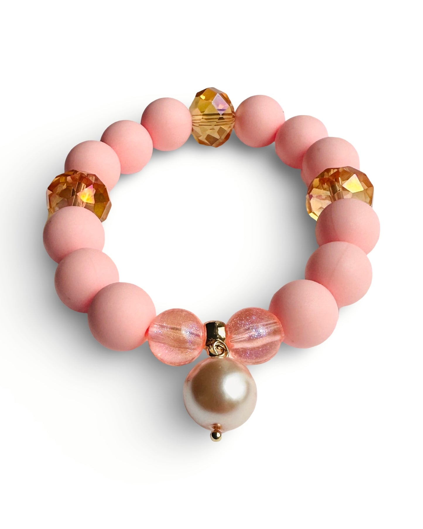 Peach pink crumpet bracelet