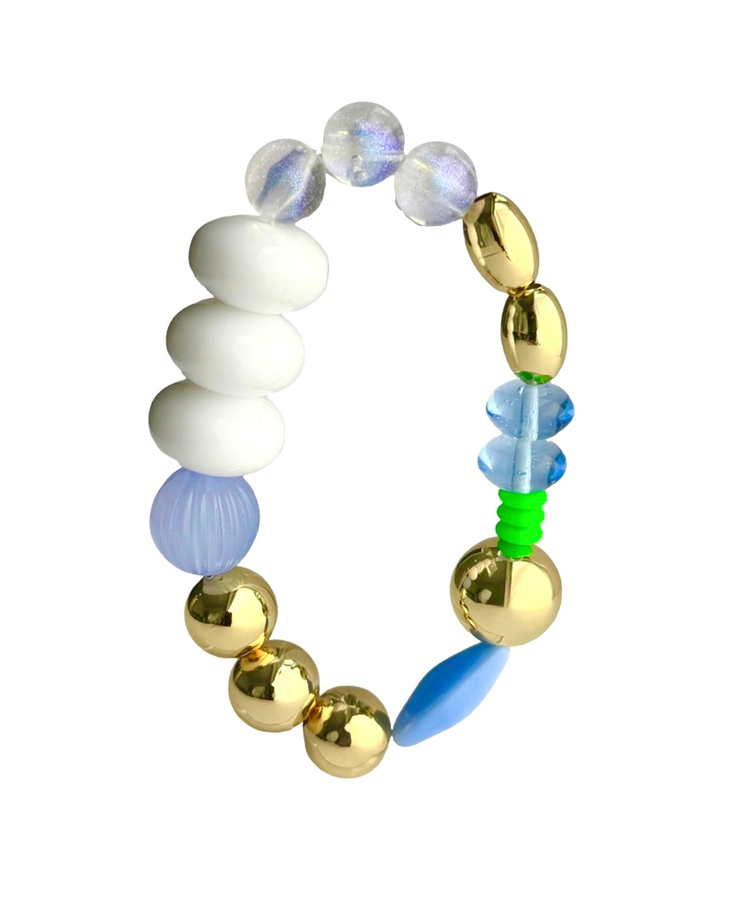 Milos | White Crystal & Gold Bracelet