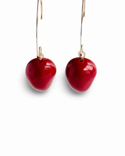 Cheri red baroque pearl earrings