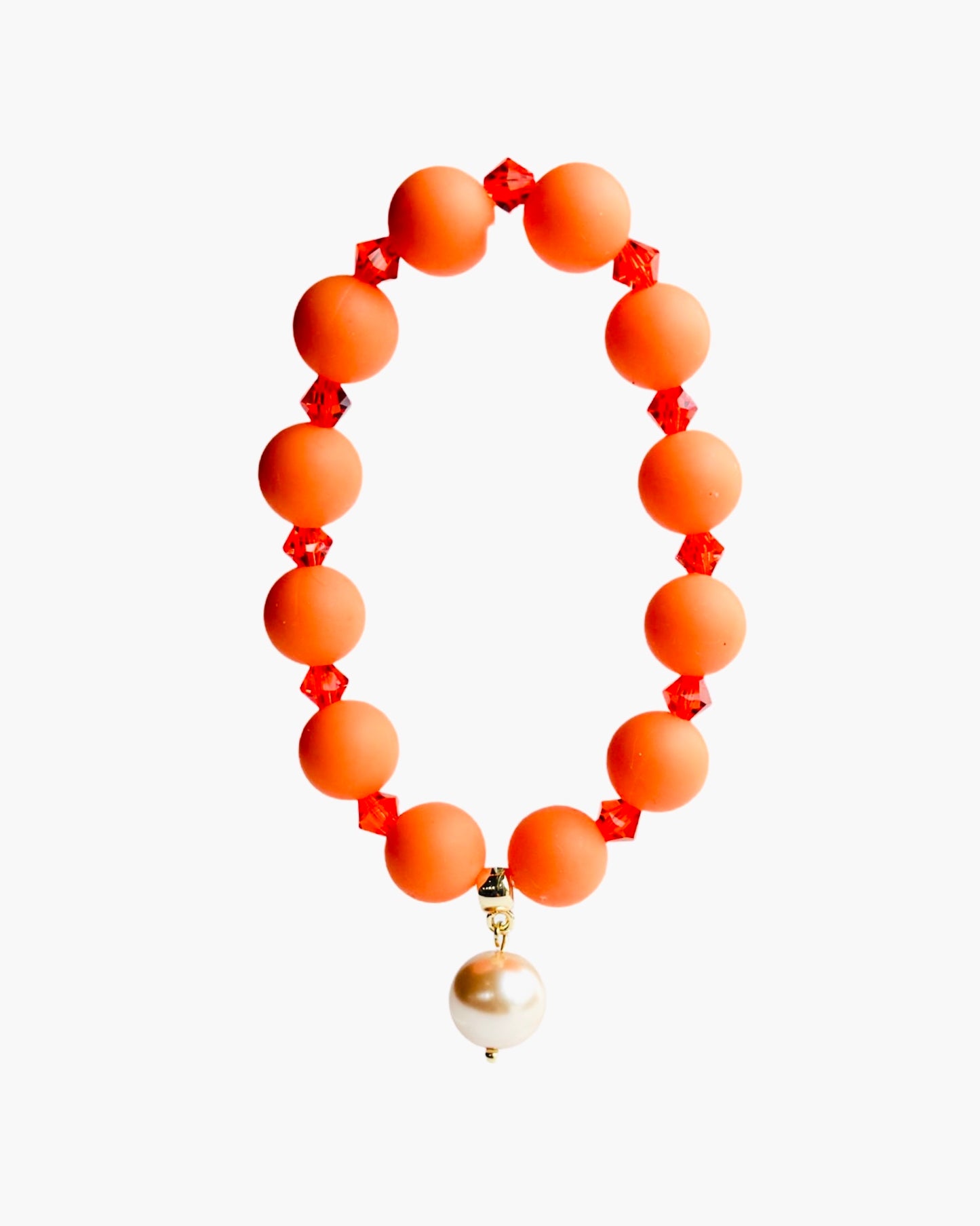 Bea nectarine bead + crystal bracelet