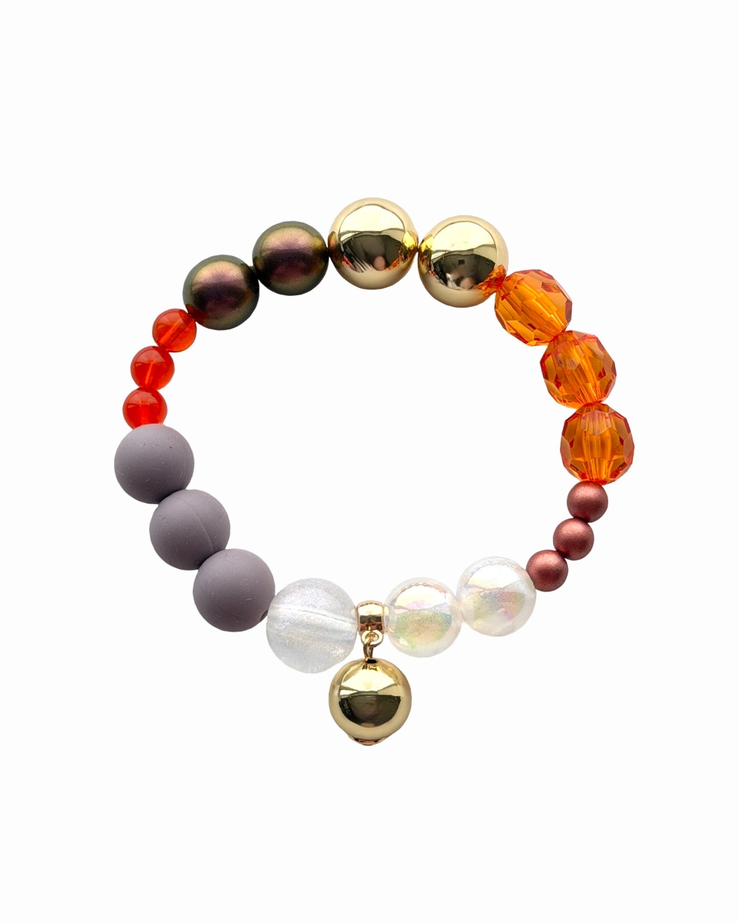Mimi Luxe Amber Pop Crystal + Gold Beaded Bracelet