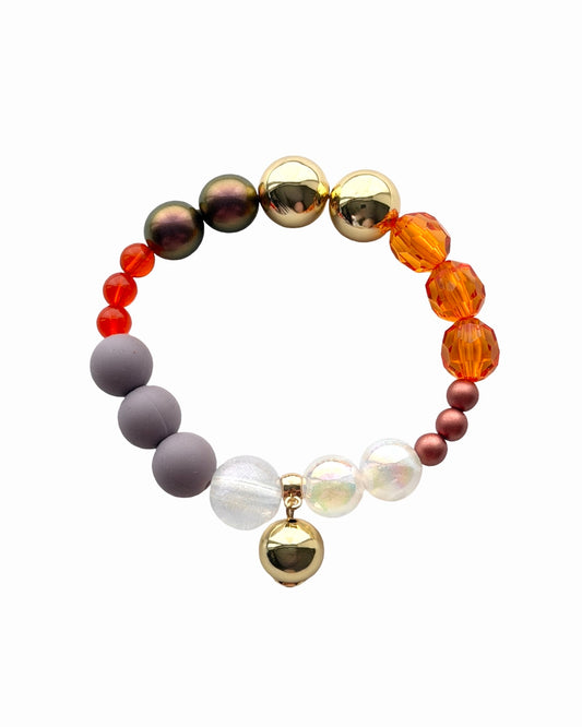 Mimi Luxe Amber Pop Crystal + Gold Beaded Bracelet