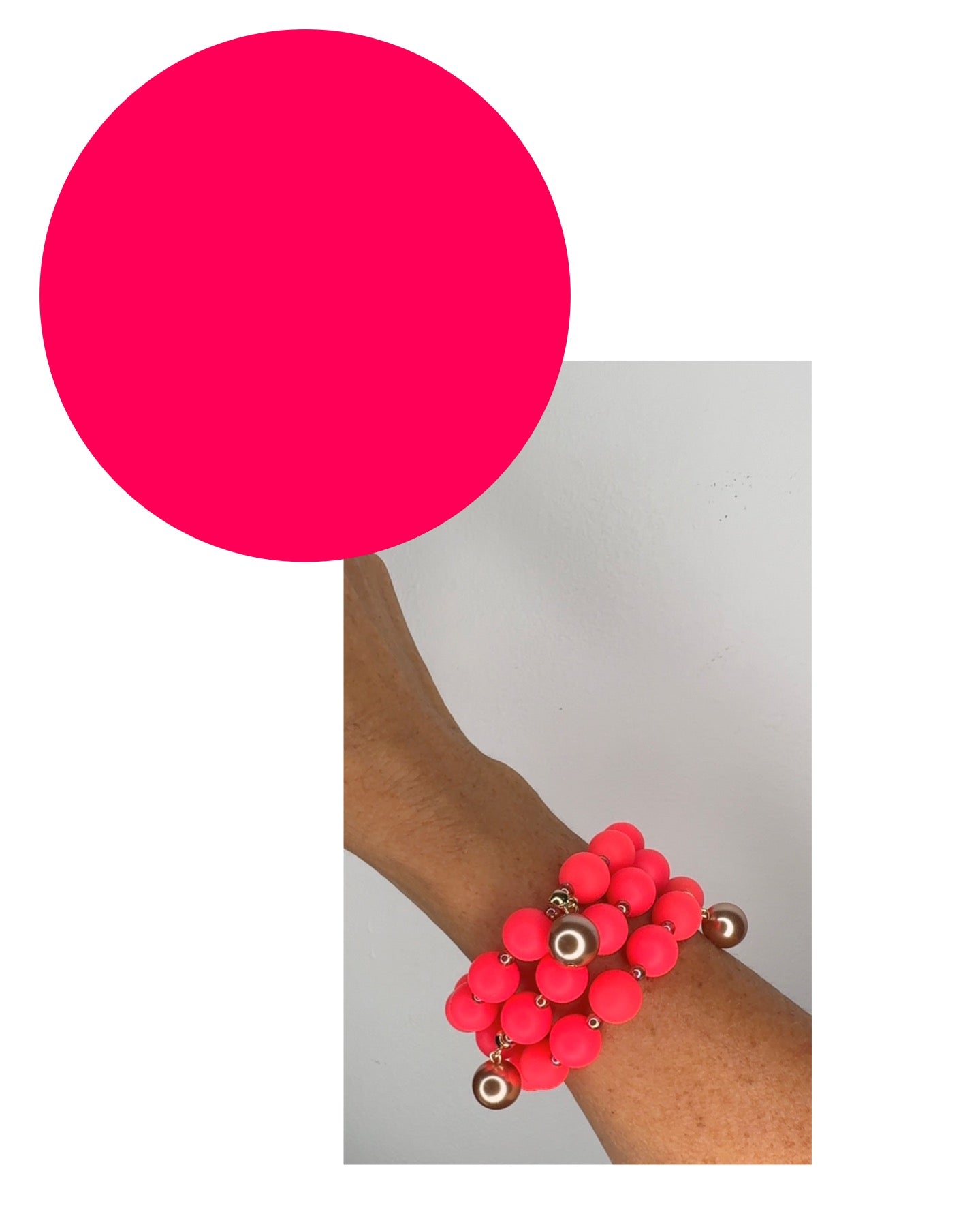 Beau neon strawberry beaded charm bracelets