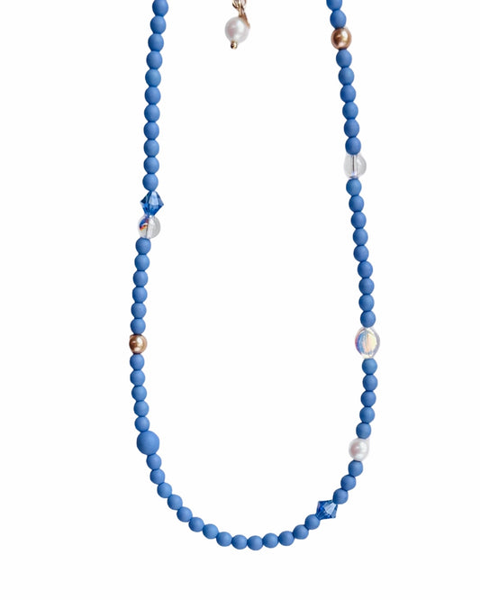 Sherbet Drop | Cornflower Blue Crystal Pearl Choker