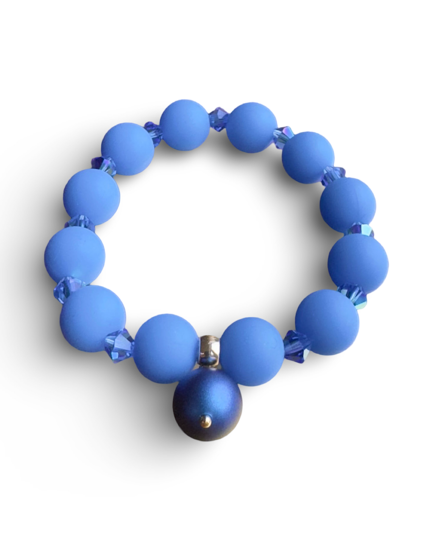 Bea beaded + crystal blue bracelet