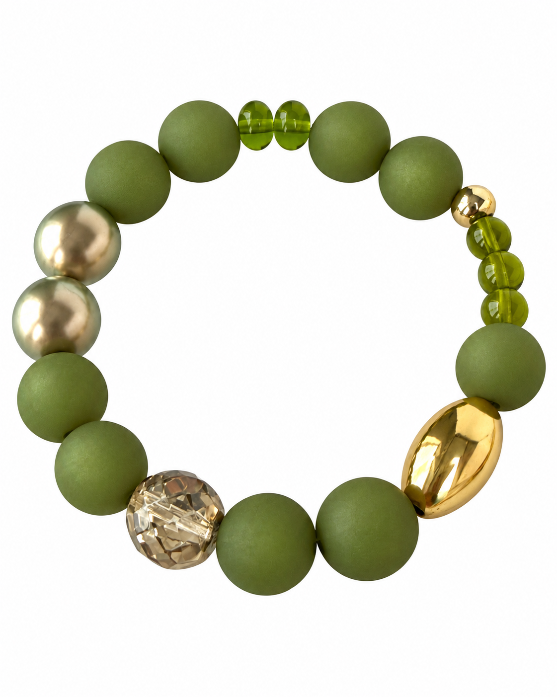 Honey Bunny Khaki Green & Gold Bracelet | LOVE Beth