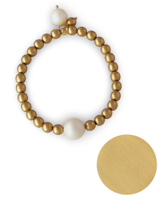 Lush lollipop Matt gold crystal pearl bracelet