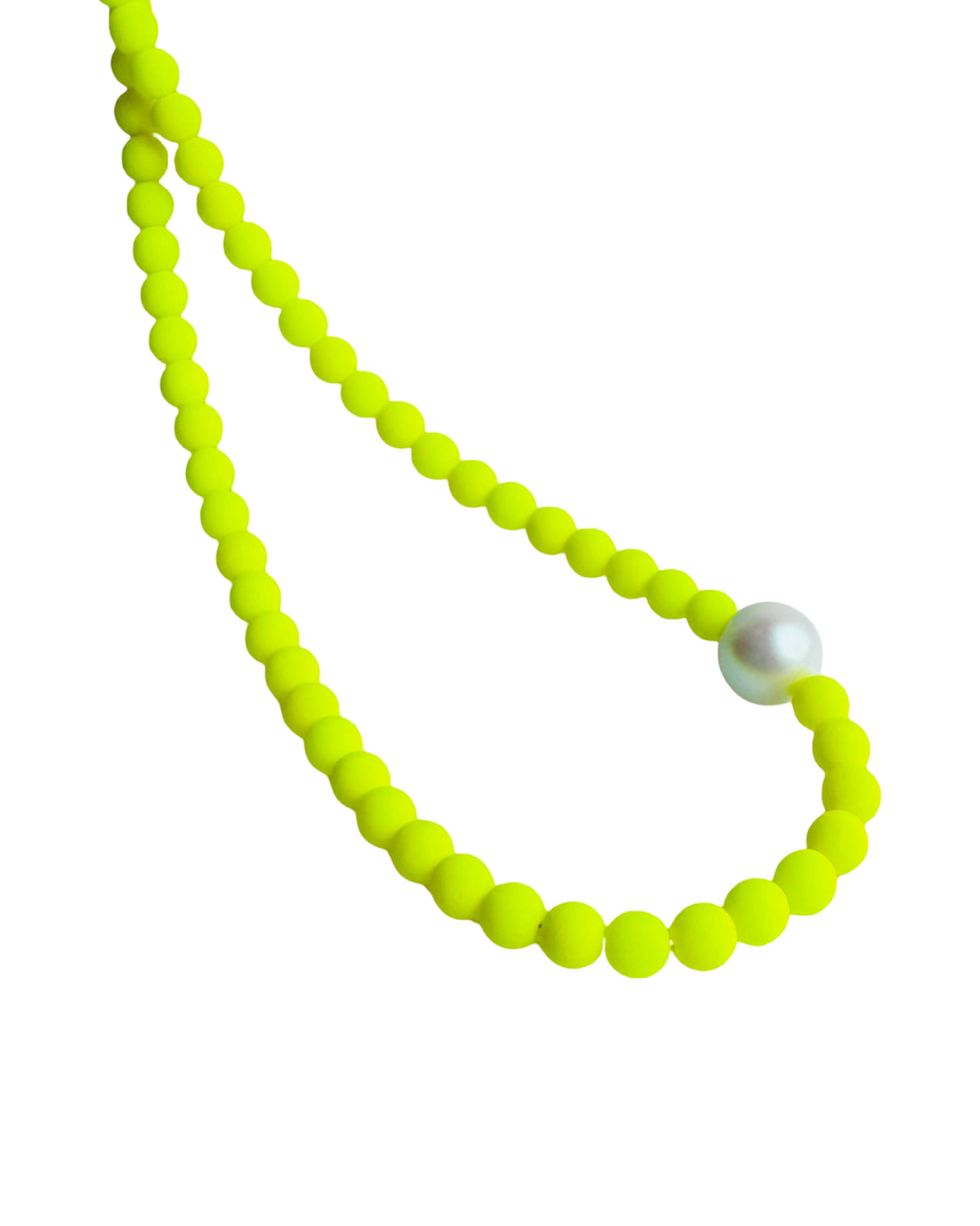 Gilda neon yellow crystal pearl necklace