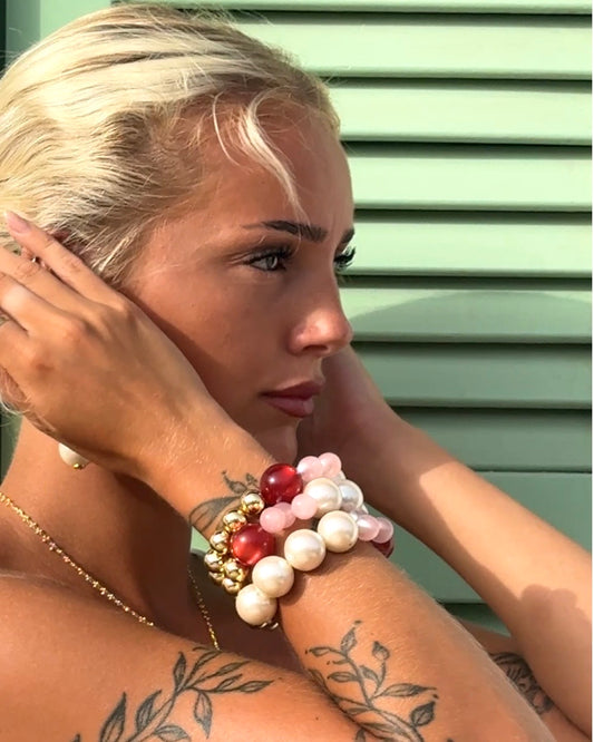 Gelato Pink Crush Vintage Pearl Bracelet