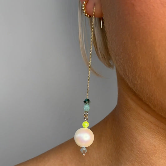 Petra Threader pearl earrings